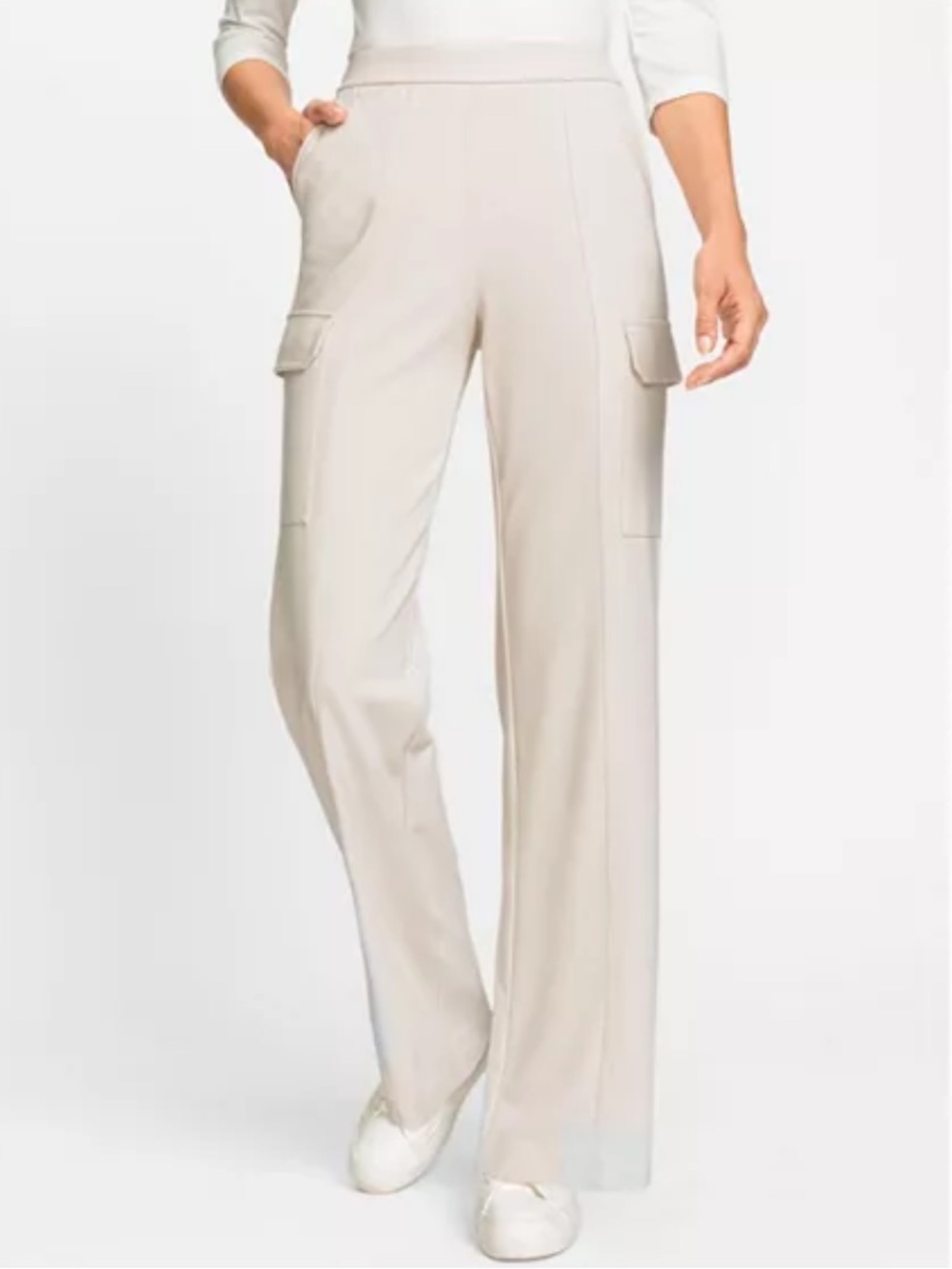 Olsen Anna Fit Wide Leg Jersey Knit Cargo Trouser Pant